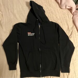 Black Zip-Up Hoodie with Personal Shopper Logo